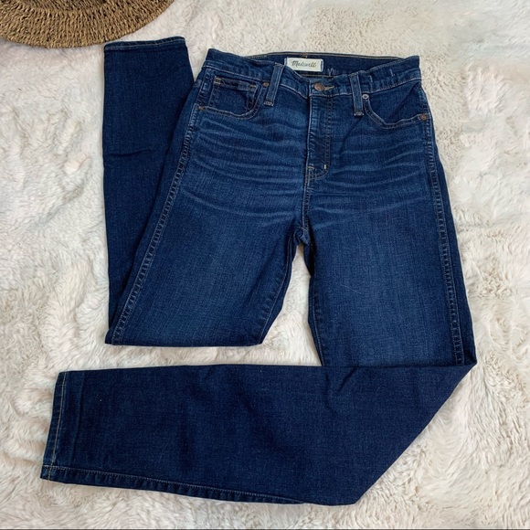 Madewell 10 Inch High Rise Skinny Jeans Dark Wash - Picture 5 of 7